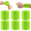 zorvixal 6 Pezzi Polsini Tergisudore, 8 x 8cm Polsino Sweatband Sportivo, Polsini Tennis, Braccialetti Assorbenti per il Sudore, per Uomini, Donne, Signori, Calcio, Pallacanestro, Tennis, Ginnastica (Verde)
