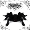 HO-SFSM 3 Pezzi Halloween Decorazioni Halloween Ragno Giant Spider, Puntelli di Ragno Gigante Decorazione Ragno e 20 Mini Ragni per Decorazioni Esterne Decorazioni da Cortile