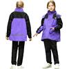Domueay Tuta Impermeabile Bambini, Leggero Antipioggia Giacca con Cappuccio e Pantaloni Set, Ragazze Impermeabili Completo Bambina Sportivo All'aperto Abbigliamento per 8-9 anni, Viola