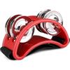 Flexzion Tamburello del piedi percussion, Strumento musicale gadget cajon accessori foot shaker, Tamburo per bambini KTV festa regalo per cantanti e chitarristi, Musica sonagli percussioni (Rosso)