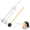 Doukesh Diapason 128Hz con Martello,Diapason in Lega Di Alluminio,Diapason Standard,Diapason Martello in Silicone,Diapason per Chakra di Guarigione,Terapia del Suono,Sollievo dallo Stress (Argentato)