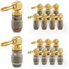 Nakamichi FanLock Excel Connettore a angolo retto banana placcato oro 24 carati, 10 AWG - 18 AWG spessore 4 mm, per amplificatori di altoparlanti, Home Theatre Connessione rapida, 16 pezzi (8 paia)