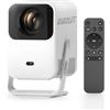 QIAOLET [Built-in Apps & Android 13.0] Proiettore Portatile 4K Supporto, Mini Proiettore con WiFi 6 BT 5.2, Auto Focus & Keystone Rotabile 270° Videoproiettore per Home/Outdoor