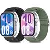 CHANRASI 2 Pezzi Cinturino Compatibile con Huawei Watch Fit 4 Pro/Fit 4/Fit 3 Uomini Donne,Regolabile Sportiva Nylon Elastico Cinturino per Huawei Watch Fit 4 Pro/Fit 4/Fit 3