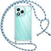 Pnakqil Cover per Honor 400 Lite 5G con Cordino, Trasparente Custodia con Laccio Tracolla Cellulare Girocollo Collana Protettiva per Honor 400 Lite 5G 6.7 Pollic, Blu