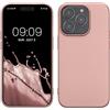 kwmobile Custodia Compatibile con Apple iPhone 14 Pro Cover - Back Case Morbida - Protezione in Silicone TPU Effetto Metallizzato oro rosa metallizzato