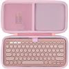 Lebakort Duro Viaggio Caso Custodia per Logitech Pebble Keys 2 K380s Tastiera Bluetooth (Rosa)