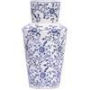 QIANLING Chinoiserie Decor Vaso Floreale Blu e Bianco - Ceramica Vintage 28 cm per Centrotavola, Cineserie per Decorazioni Rustiche in Fattoria, Decorativo Blu, Moderno