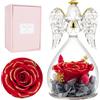 Miofula Rosa Eterna Regalo Festa della Mamma per Mamma,Rosa Stabilizzata Vera Angelo Regalo Donna Compleanno,Idee Regali Donna Nonna Fidanzata,Fiori Stabilizzati Regali Festa della Mamma Anniversario