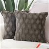 Madizz 2 Pezzi Federe in Lana Corta Velluto Copricuscini Morbido Decorativo Fodere per Cuscino Lusso Stile per Divano Camera da Letto Marrone grigiastro Quadrate 65x65 cm
