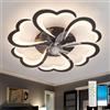 Fachae Fiore Ventilatore Da Soffitto Con Luce E Telecomando,Dc 6 Velocità Lampadario Con Ventilatore Da Soffitto,Led Dimmerabile,Funzione Di Memoria Silenzioso,Per Soggiorno Camera Da Letto,App,Nero