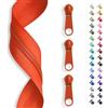 SLANTASTOFFE BRINGEN SIE UNSEREM STOFF L Slantastoffe Chiusura lampo infinita - Spirale 3 mm + 15 cursori/chiusura lampo - 32 colori - Vendita al metro (arancione)