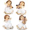 Logbuch-Verlag Set di 4 statuette decorative di angeli di Natale - Orchestra custode - 5 cm - Piccolo regalo - Bianco e dorato