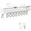 Ezcasch Binario per tenda da soffitto, 3 m, in alluminio, scorrevole, montaggio a soffitto, binario per tenda e accessori per divisorio, finestre, privacy, bianco