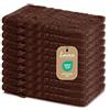 Lavea Set di asciugamani in 100% cotone - Serie Elena - Perfezionare per Hotel & Spa - morbido e resistente - 10 Pezzi 15 x 21 cm - Guanto ospite - Caffè Marrone