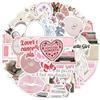 Godneei Confezione Da 100 Stickers, Stickers Aesthetic Adesivi Impermeabili In Pvc Rosa (4-6 Cm)