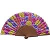 Tusitala Barcelona Ventaglio spagnolo Abril - Legno e cotone - 23 cm - Custodia in yute natural - Accessorio moda - Fatto a mano in Spagna - Eventi e regali - Collezione fiori - Tusitala Barcelona