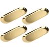 CHEUKYIU 4 piatti da portata in acciaio inox dorato, piccoli vassoi decorativi, ovali, piatti decorativi allungati, per cosmetici, gioielli, candele (23 x 9,5 cm)