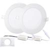 NRGDILY 2 x Faretti LED da Incasso per Cartongesso 15W Foro Ø170-180mm