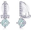 PHNIBIRD Orecchie Donna in Argento Sterling 925 con Acquamarina Per Pietra Portafortuna Orecchini con Clip di Regalo Per Matrimonio Regalo Donna Mamma Fidanzata