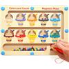 Nawchedo Labirinto Magnetico dei Colori e dei Numeri - Puzzle montessoriano di Legno per l'apprendimento del conteggio - Giocattoli per Bambini e Bambine di 3, 4 e 5 Anni, con abilità motorie Fini