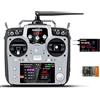 Radiolink AT10II 12 Canali 2.4G RC Trasmettitore Ricevitore R12DS e PRM-01 Controller Radio Telemetria Tensione per Aereo RC FPV Racing Drone Quad Helicopter Car (Grey Mode 2 Left Hand, Menu Inglese)
