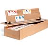 WOODTASTIC Gioco da Tavolo Rummy in Legno Realizzato in Solido Legno di Faggio con 106 Robuste Tessere