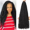 DXdixiu Goddess Box Braids Hair 8 Pack con Capelli Curvi Pre-Allacciati Boho Onde Wavy Crochet Estensioni Jerry Curly per Donne Nere (1B#, 24 Pollici)