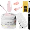 Aokitec Kit gel costruttore per unghie - 60 g di gel Rosa per estensioni unghie per rinforzare la manicure con 100 pezzi di formine per unghie e pennello per unghie acriliche per principianti