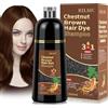 MINYSIC 500 ml Shampoo per Capelli 3 in 1, Tintura per Capelli Bianchi Istantaneo, Colore Naturale, Tinta per Uomini Donne (Castagno)