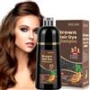 MINYSIC 500 ml Shampoo per Capelli 3 in 1, Tintura per Capelli Bianchi Istantaneo, Colore Naturale, Tinta per Uomini Donne (Marrone)