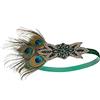 IYOU Verde Gatsby Copricapo Cristallo Piuma di Pavone Flapper Fascia 1920s Vintage Festival Party Accessori per capelli per le Donne