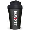 EAFIT Shaker Proteine 400 ml Nero Trasparente - Borraccia Graduata Senza BPA con Mixer in Acciaio - Per Whey Protein, Creatina, Pre Workout - Shaker Palestra Portatile Anti-Perdita per Sport e Fitness