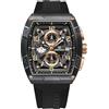NAVIFORCE - Orologio da polso da uomo, cronografo al quarzo, cinturino in silicone colorato, con data automatica, impermeabile, da donna, regalo, Nero, oro rosa, Orologio analogico