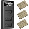ENEGON Pacchetto da 3 LP-E17 1500mAh batteria + Caricabatterie LCD a 3 Slot, Compatibile con Canon EOS R10, R8, RP, R50, R100, M3, M5, M6, EOS 200D, 250D, 750D, 760D, 800D, 850D, RP