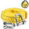 PHMING 5T Corda Traino Auto, Cinghie a Cricchetto con Strisce Riflettenti, Cinghia di Traino 4M, con Gancio e Borsa Portaoggetti, per Auto, Pick-up, SUV