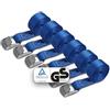 BB Sport Cinghie di Fissaggio Tensione Blu 250 kg 6 pezzi 2,5cm x 2,5m