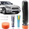 Leikurvo Set di lucidatrice per auto, lucidatrice a batteria, con 2 tamponi di lucidatura, lucidatrice senza fili, ricaricabile, per la pulizia dell'olio della finestra, per la cura dell'auto, la rimozione dei