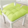 PETTI Artigiani Italiani - Cuscini per Sedia Cucina, Set 6 Cuscini per Sedie Cucina, Coprisedie Cucina in Cotone con Laccetti, Verde Chiaro, 100% Made in Italy