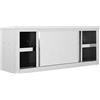 Tidyard Armadio da parete con ante scorrevoli, pensile da cucina, in acciaio inox, 120 x 40 x 50 cm