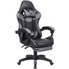 Generico SEDIA DA GAMING, PELLE SINTETICA, CON ROTELLE CUSCINO SUPPORTO POGGIATESTA E POGGIAPIEDI COD BOC-734 (NERA)