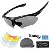 Samlonge Occhiali da Ciclismo Polarizzati con 5 Lenti Intercambiabili, Anti-UV400, Occhiali da Sole Sportivi Uomo Donna, 30g Ultraleggero TR90 Telaio, Occhiali Bici MTB
