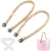 BORISCA 2 Pezzi 75cm Riutilizzabileche Spago Manico Borsa Manici per Borse Uncinetto per Fai da Te Donna Spago Intrecciato Manici O Bag Intrecciato Tracolla per Borse da Spiaggia Accessori con Laccio