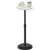 GUOHNHE Tavolino Rotondo, Altezza Regolabile Comodino Piccolo, Tavolo Salotto, per Soggiorno, Camera da Letto, Stile Moderno, Set di 1, Bianco, GBZ001CW-1