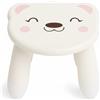 MIJOMA Sgabello per bambini con motivo animale, in polipropilene, antiscivolo, 23 x 22 x 23 cm, leggero, stabile e ideale per la cameretta dei bambini (orso)