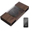 Auna Giradischi Bluetooth per Dischi in Vinile, Lettore Vinile a 3 Velocità di Riproduzione, Giradischi Vinili Vintage con Casse Stereo, AUX, Gira Dischi per Vinile con Jack per Cuffie e Adattatore