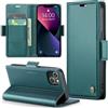 Rerzoiro Cover per iPhone 13 Mini Custodia Portafoglio [Blocco RFID] Premium Pelle PU Wallet Case Flip Libro con Porta Carte Slot Supporto Flip Case per iPhone 13 Mini, Blu-verde