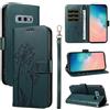 Bravoday Cover per Samsung Galaxy S10e, Custodia in PU Pelle Portafoglio Flip Schede con Slot per Carte, Magnetica Antiurto Cover per Galaxy S10e, Verde Scuro