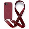 2NSPDRGNI Magnetica Cover con Collana Compatibile con iPhone 16e,Case con Laccio per Il Collo Custodia con Cordino,Rosso
