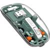 MAGIC-REFINER Mouse Wireless Ricaricabile, 2.4Ghz e Bluetooth 5.0 Silenzioso Mouse Senza Fili Ottico Ultra Sottile 2400 DPI, Mouse Gaming Trasparente, Batteria Visibile, per Laptop/PC/Mac, Verde